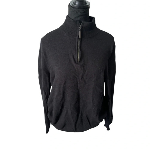 Tahari | 100% Extra Fine Marino Wool Half Zip Sweater | Size L - Picture 1 of 8